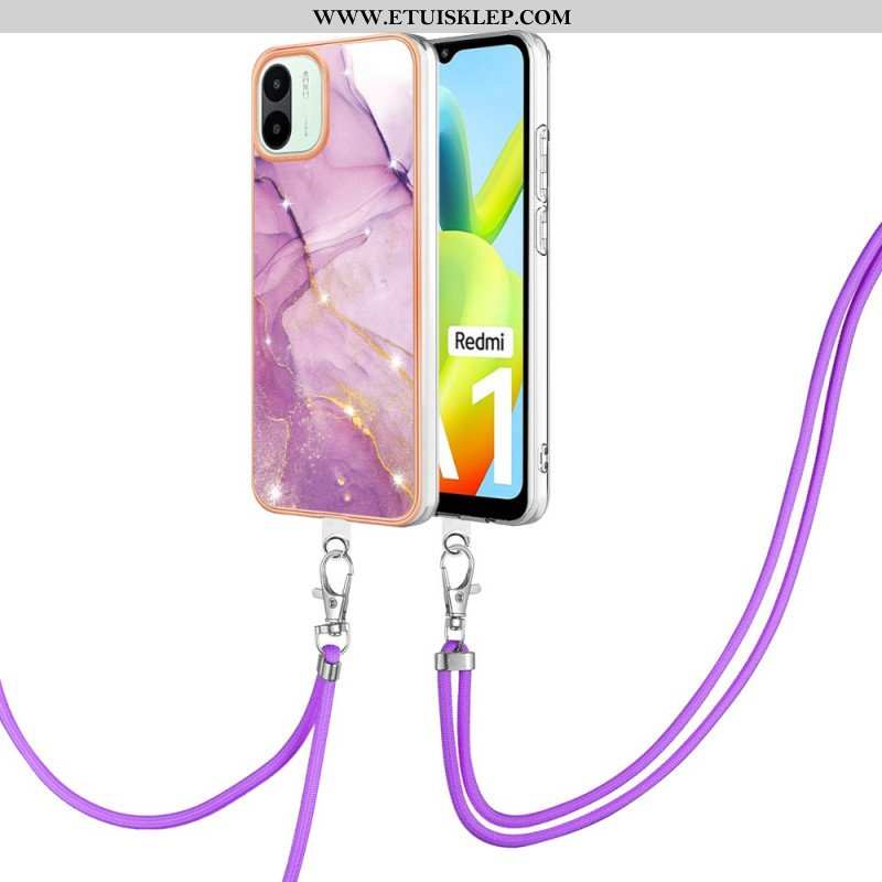 Etui do Xiaomi Redmi A1 ze Sznurkiem Sznurek W Stylu Marmuru